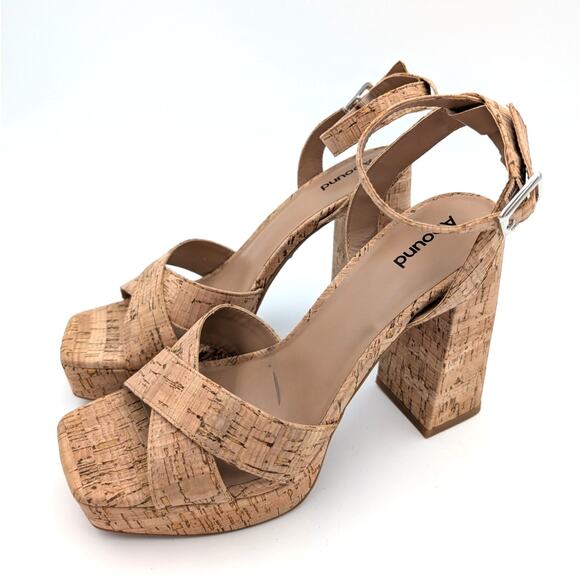 ABOUND Tenille Platform Sandal Women's Ankle Strap Natural Cork Size US9M EU40 - Picture 1 of 9